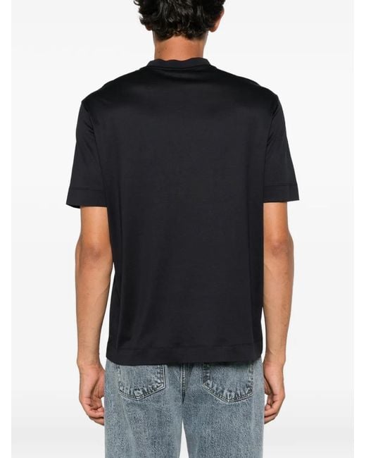 Emporio Armani Black Graphic-Print T-Shirt for men