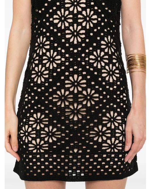 Twinset オープンニット ミニドレス Black
