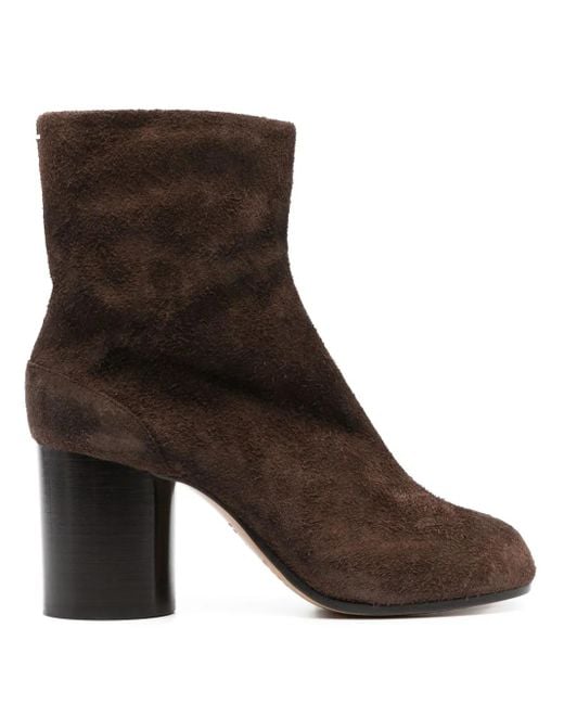 Maison Margiela Brown Tabi 80 Suede Ankle Boots Shoes