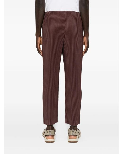 Homme Plissé Issey Miyake Purple Pleated Cropped Trousers for men