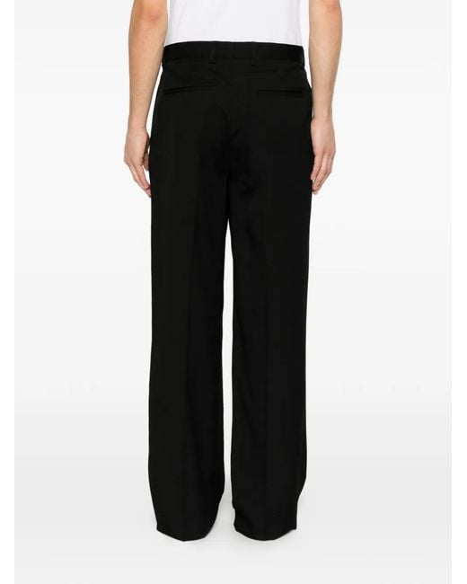 Lardini Black Pressed-Crease Wide-Leg Trousers for men