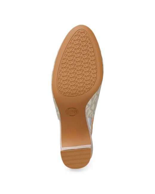 Michael Kors White Piper Flex Logo-Print Pumps