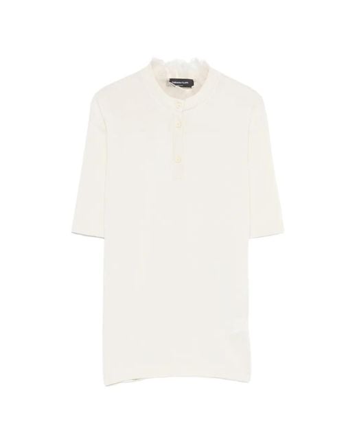 Fabiana Filippi White Ruffle-Detail Top