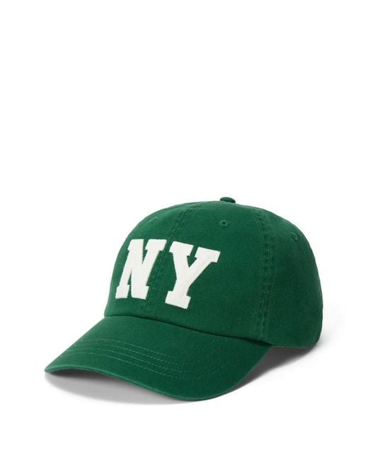 Polo Ralph Lauren Green Casquette En Sergé À Patch Ny for men