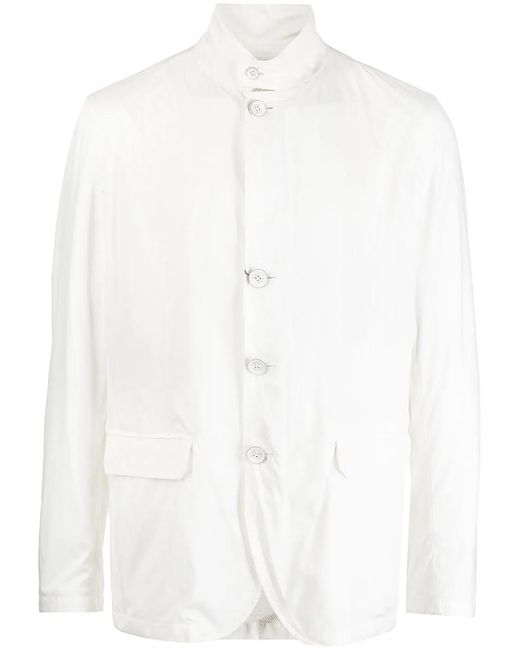Herno White Button-Front High Neck Jacket for men