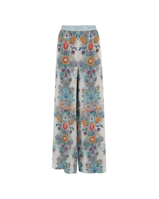 Just Cavalli Blue Patterned Trousers