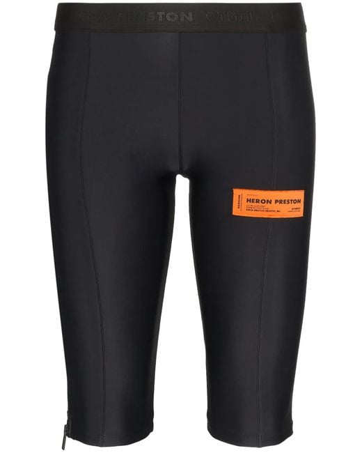 Heron Preston Black Spandex Logo Patch Bike Shorts