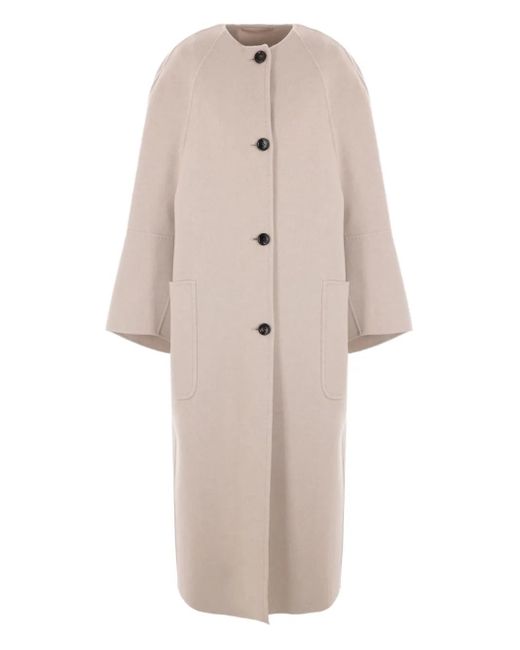 Max Mara Natural Kaschmirmantel mit aufgesetzter Tasche