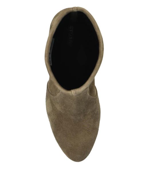 Stuart Weitzman Brown 85Mm Flareblock Boots