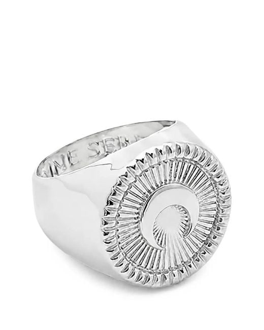 MARINE SERRE White Moon Signet Ring