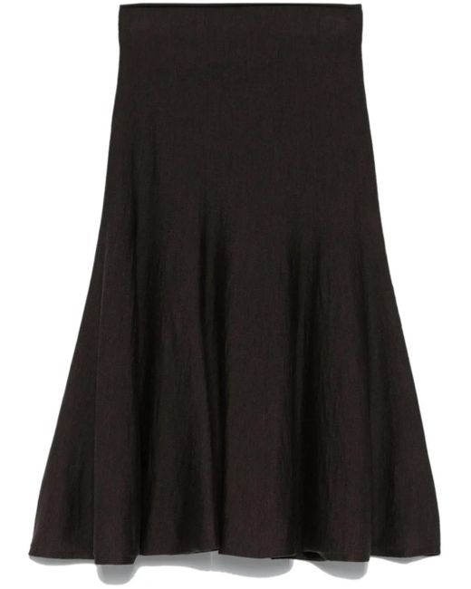 Khaite Black Mayu Midi Skirt
