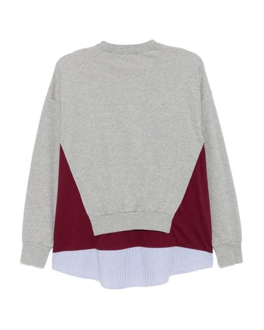 Undercover Gray Layered Cotton Sweatshirt