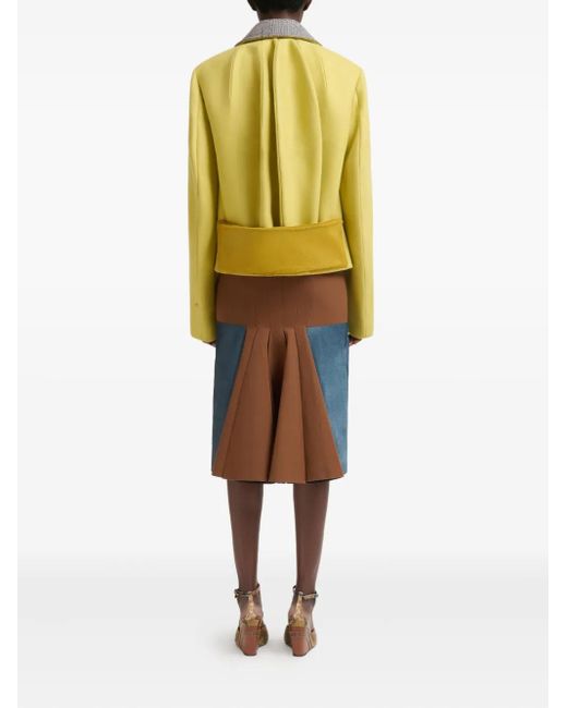 Marni Yellow Snakeskin-Print Wool Jacket