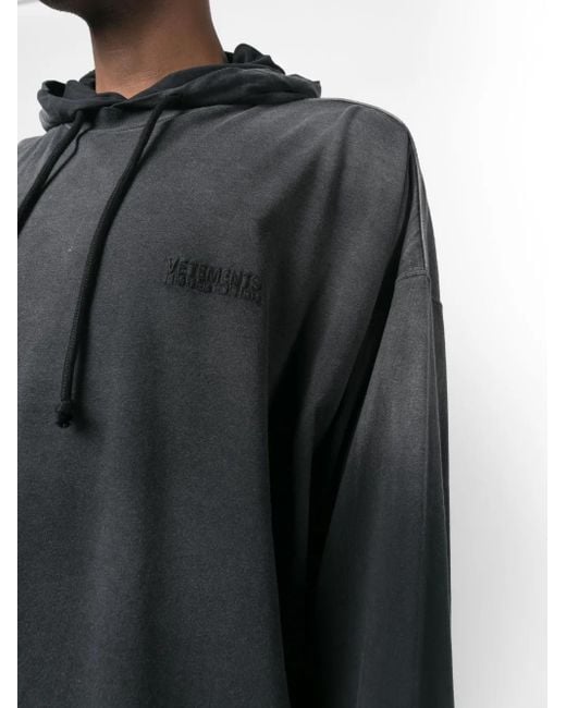 Felpa Oversize Con Effetto Sfumato di Vetements in Black da Uomo