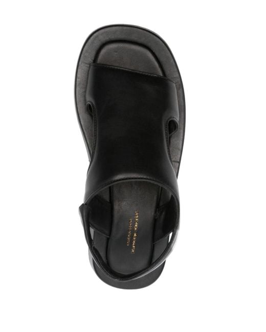 Officine Creative Black Patty Leather Sandals