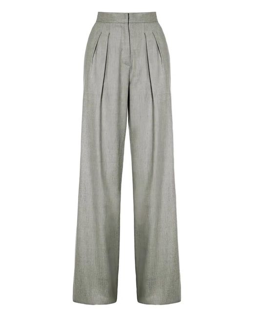 Malo Gray Pleated Trousers