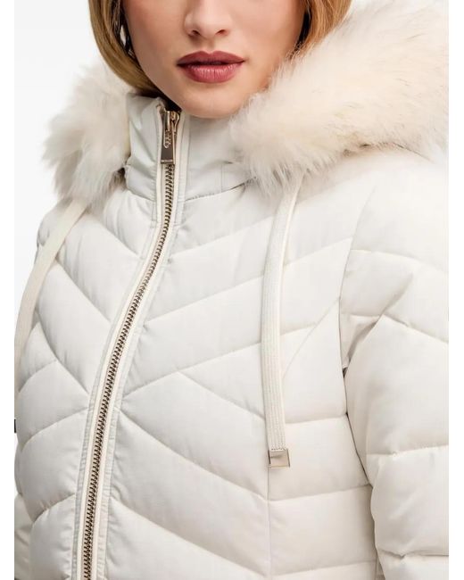 Morgan White Quilted Hood Coat