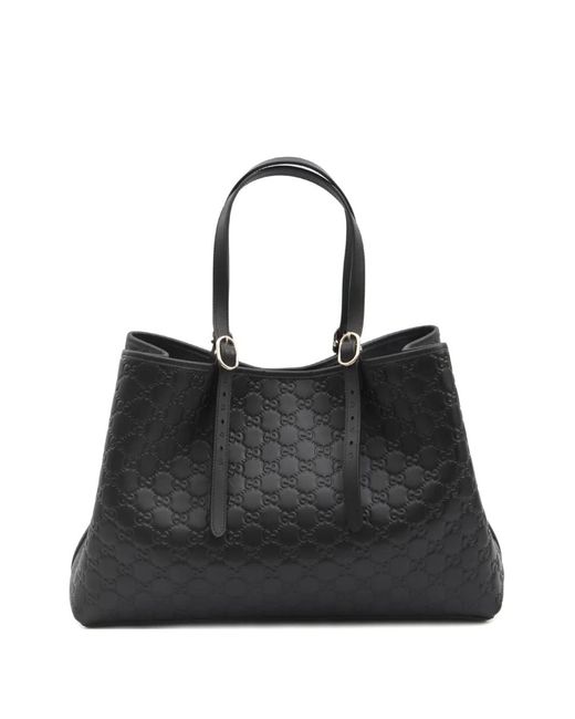 Gucci Black Large Gg Emblem Tote Bag