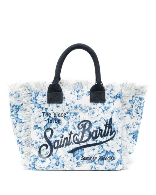 Bolso de playa Vanity con estampado floral Mc2 Saint Barth de color Blue