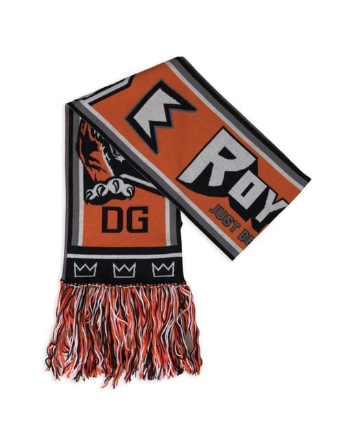 Dolce & Gabbana Red Dg Royals Tiger-Print Fringed Scarf
