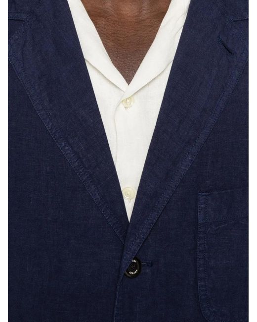 Aspesi Blue Samuraki Pocket Single-Breasted Blazer for men