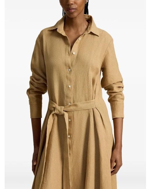 Polo Ralph Lauren Natural Belted Florence Midi Shirt Dress