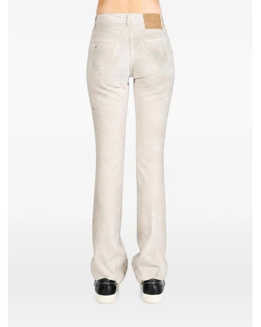 Enfants Riches Deprimes White Paint-Splatter Flared Jeans