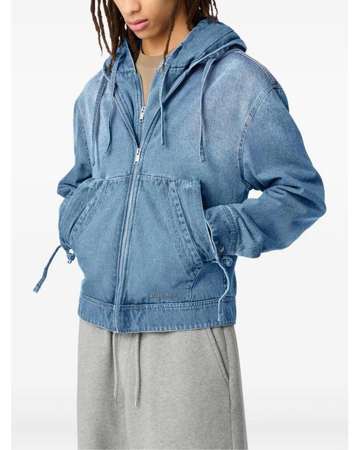 Axel Arigato Blue Hooded Denim Jacket for men