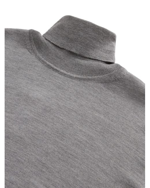 Woolrich Gray Roll-Neck Virgin Wool Sweater for men