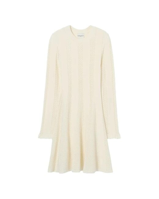 Claudie Pierlot White Short Knitted Skater Dress