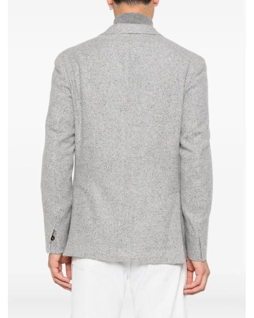 Eleventy Gray Single-Breasted Patch-Pocket Blazer for men