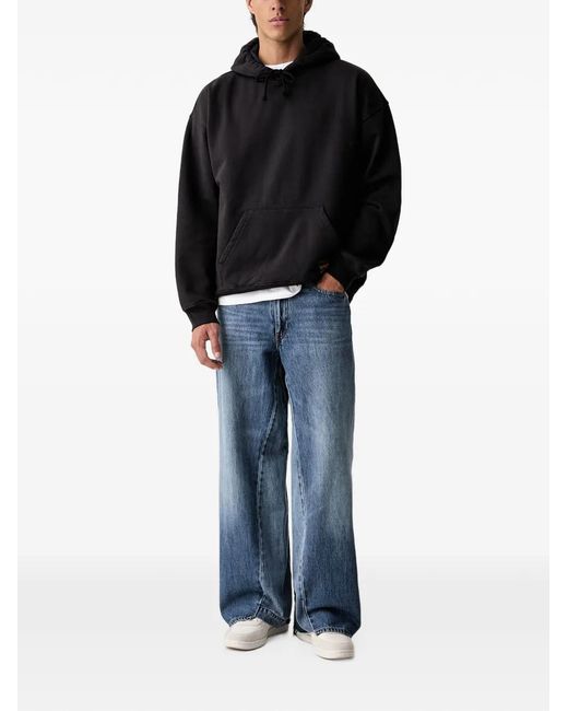 Levi's Black Workwear Logo-Patch Drawstring Hoodie for men