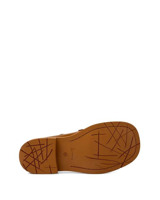 CAMPERLAB 1978 ダブルバックル レザーパンプス Brown