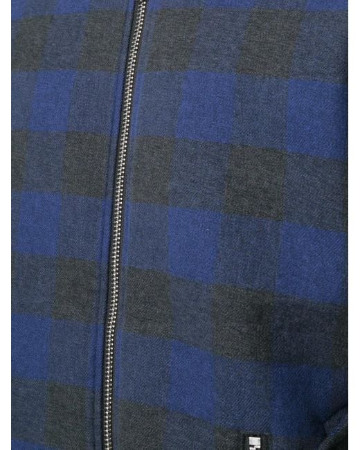 Mostly Heard Rarely Seen Blue Plaid Bomber Jacket for men