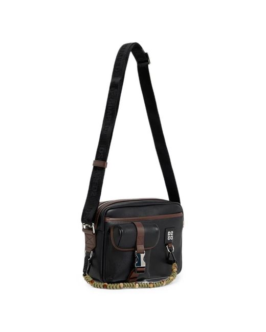 DSquared² Black D2 Upside Down Cross Body Bag for men