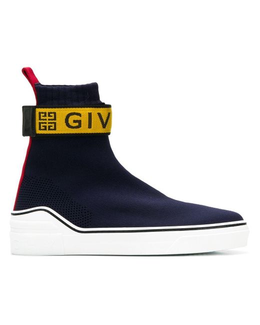 Givenchy Blue George V Knit Sneakers for men