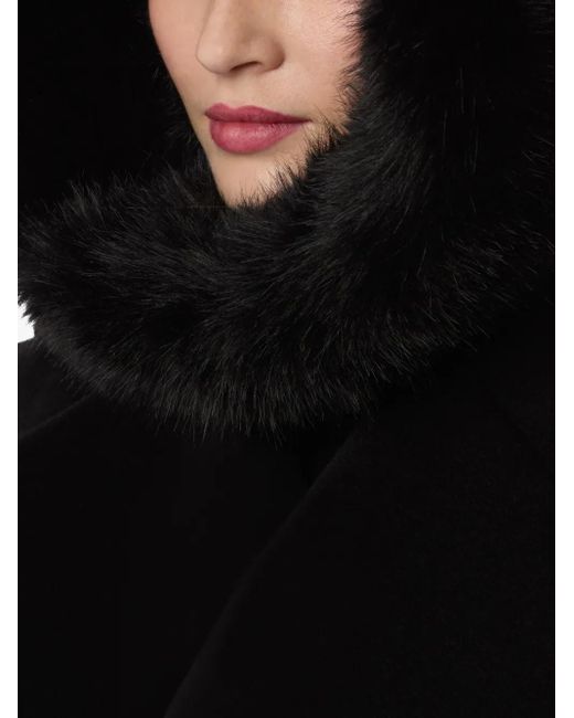 Nina Ricci Black Faux-Fur Wool Balaclava