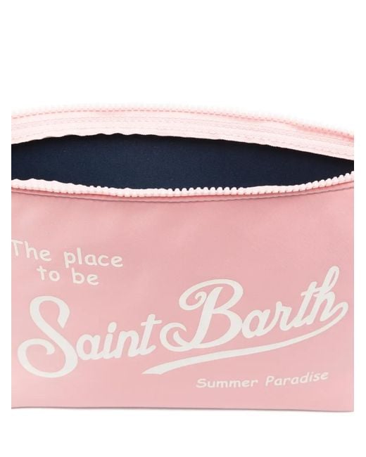 Mc2 Saint Barth Pink Aline Logo-Print Clutch Bag