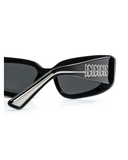 Dolce & Gabbana Black Dna Rectangle-Frame Sunglasses