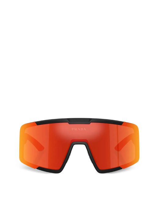 Prada Linea Rossa Orange Shield-Frame Sunglasses for men