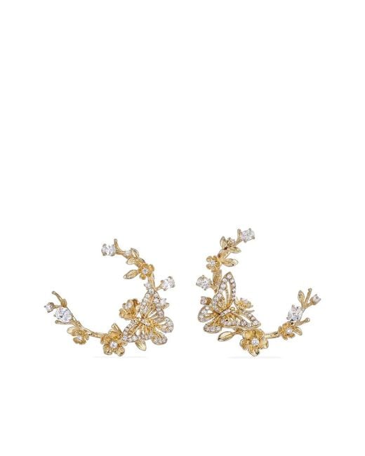 Anabela Chan Metallic 18Kt Vermeil Floral Diamond Earrings