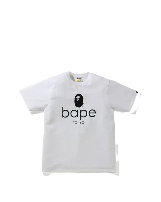 A Bathing Ape White Logo-Print T-Shirt for men