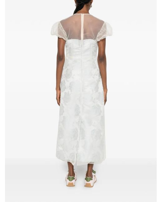 Simone Rocha White Layered Gathered Midi Dress
