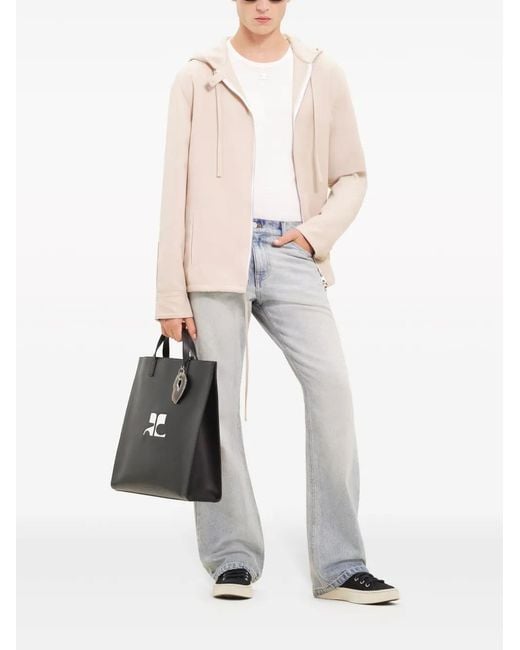 Courreges White Hooded Zip-Up Jacket for men