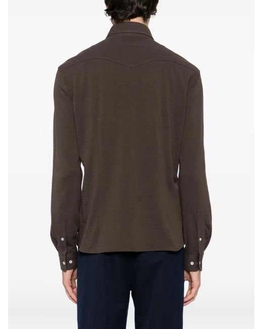 Brunello Cucinelli Brown Cotton Shirt for men