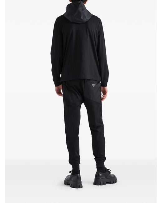 Prada Black Drawstring Piping Trousers for men