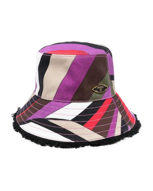 Emilio Pucci Pink Iride-print Bucket Hat