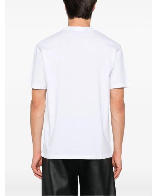 Just Cavalli White Logo Plaque Cotton Jersey Tee for men