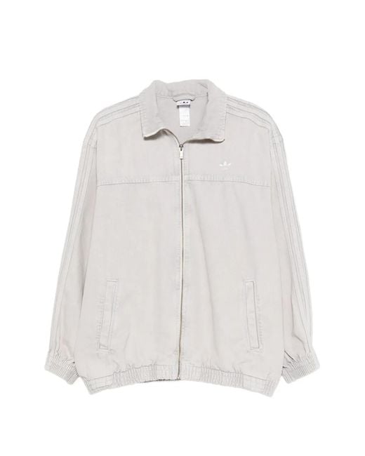 Chaqueta A Rayas Con Cremallera Adidas de color White