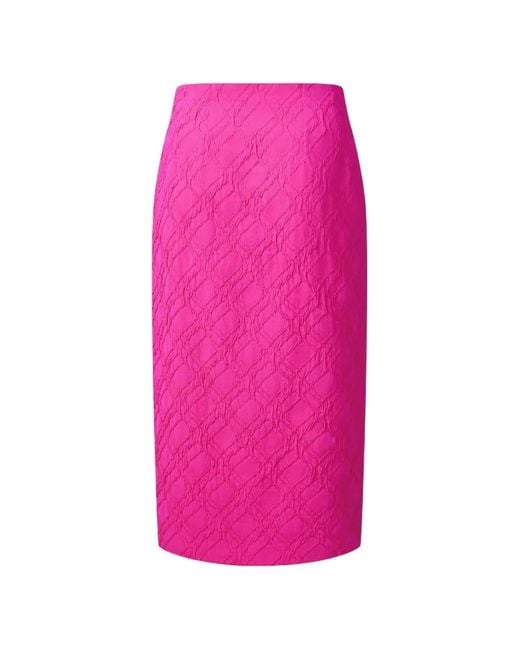 Shanghai Tang Pink Flower Button Skirt